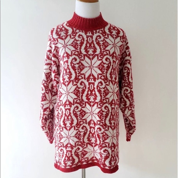 Vintage Winter Sweater Snowflake Sparkly | M - Picture 1 of 7